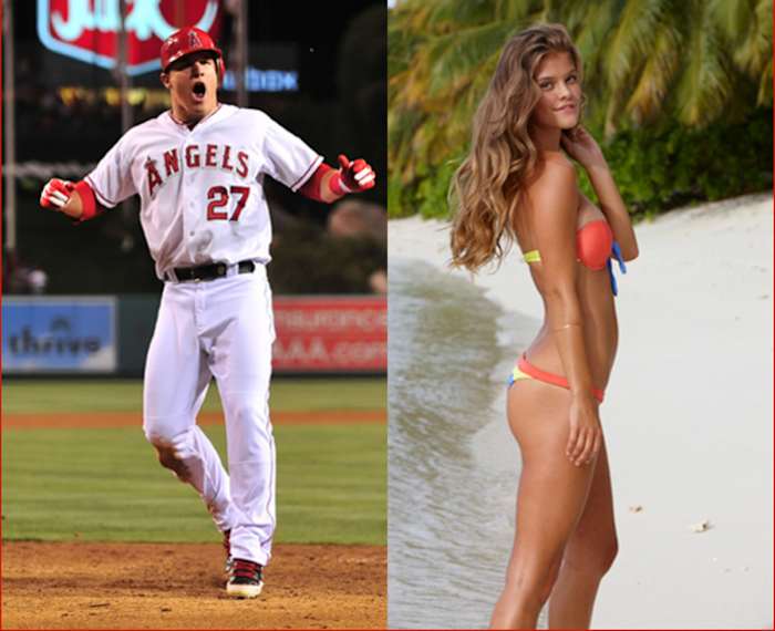 Mike Trout :: Louis Lopez/Cal Sport Media | Nina Agdal :: James Macari/SI